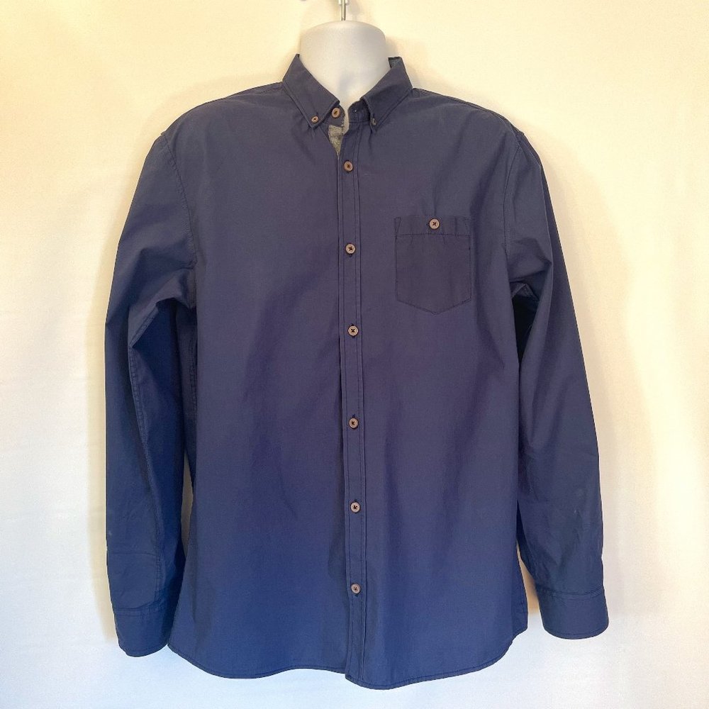 Brunswick Garments Mens Shirt Sz XL Blue Long Sleeve Classic Fit Button up Colla